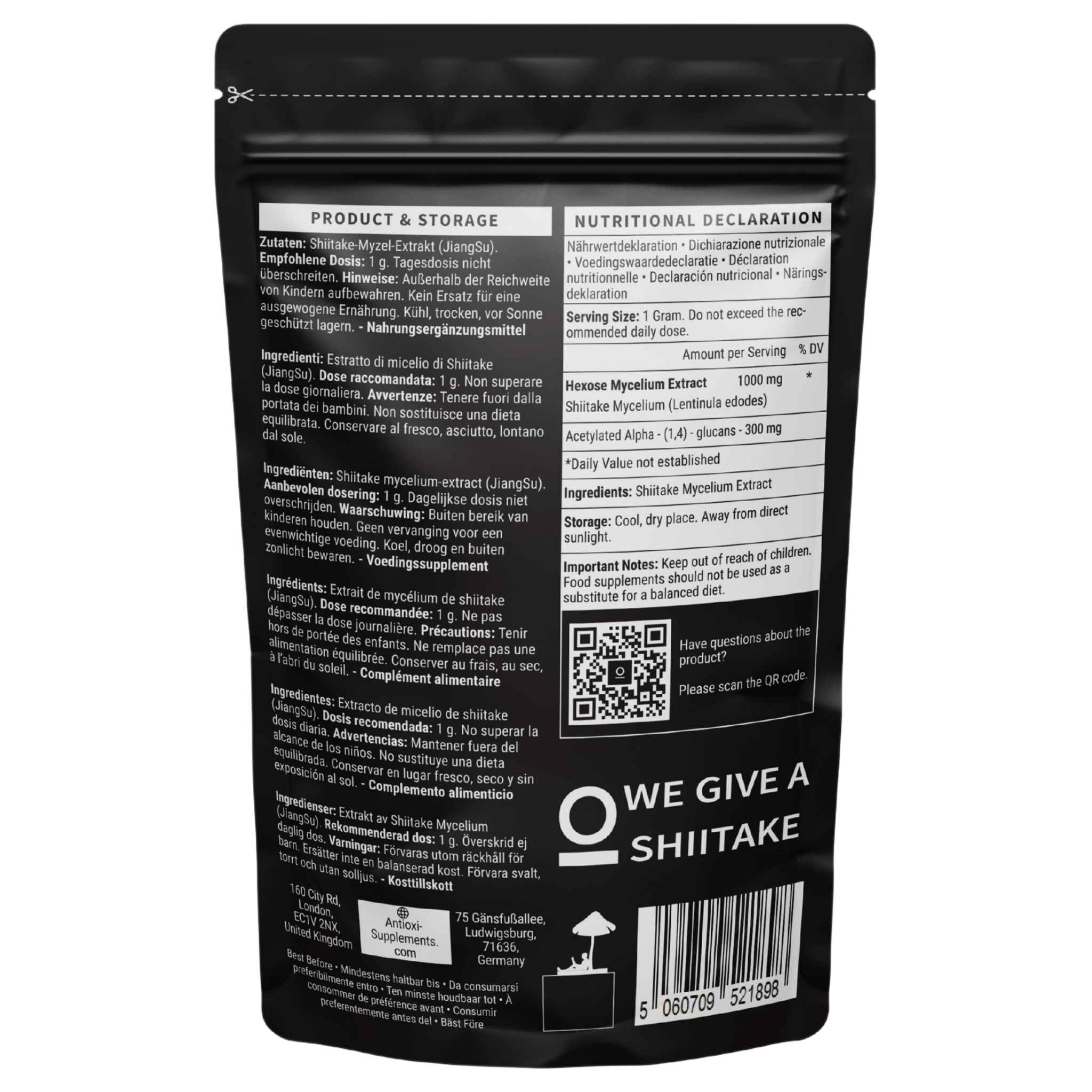 antioxi hexose-mycelium ahcc powder back design