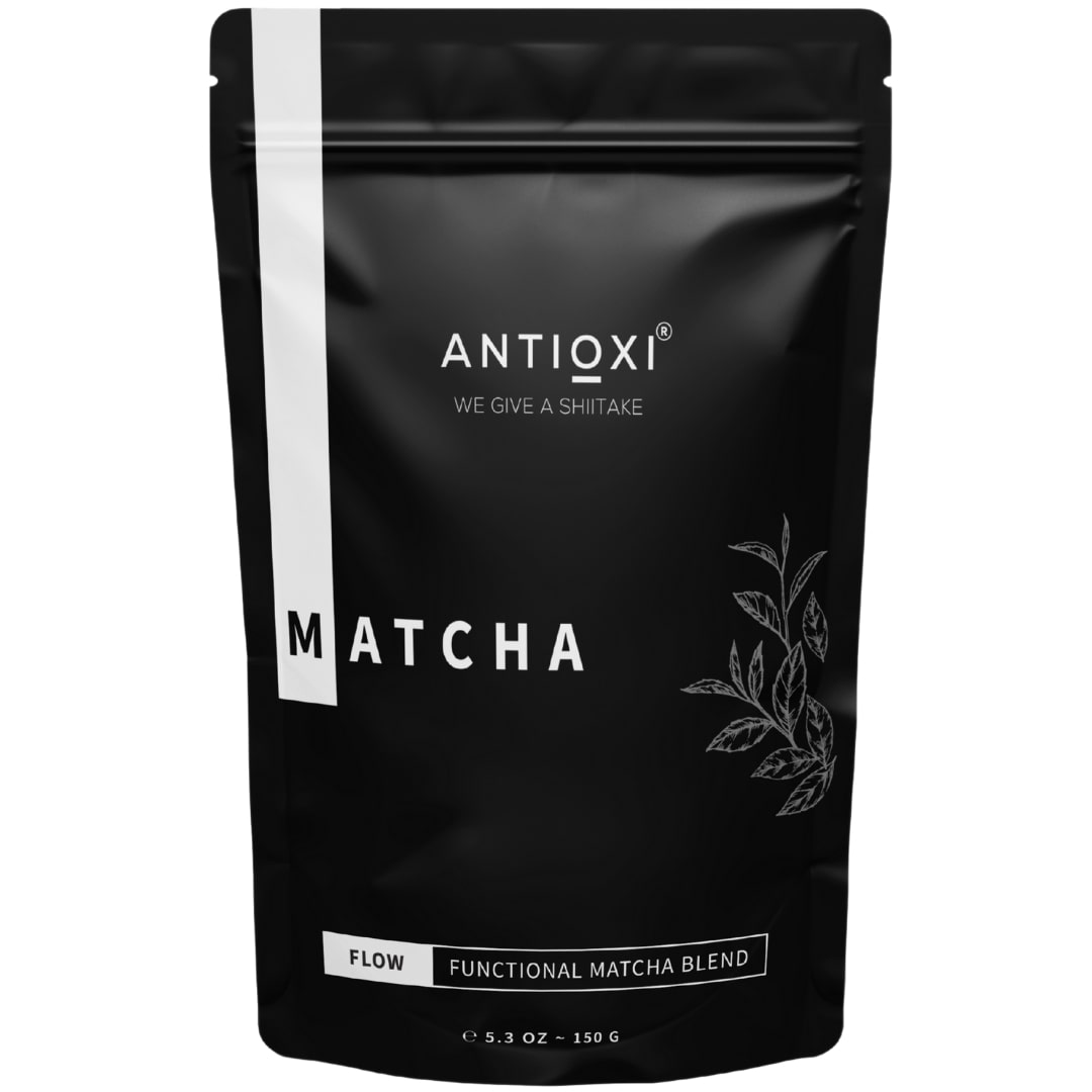 antioxi matcha latte with mushroom extracts