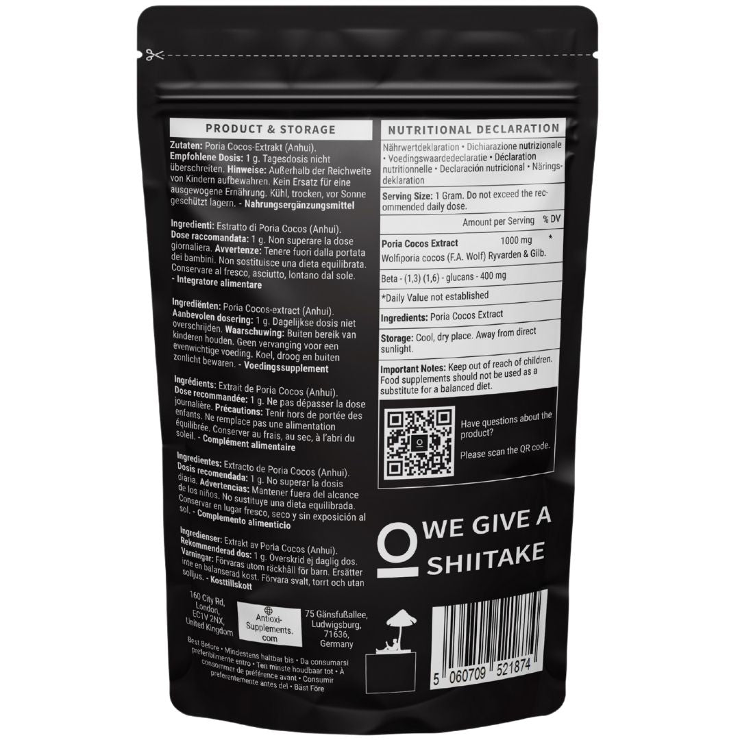 antioxi Poria Cocos mushroom powder supplement back pouch