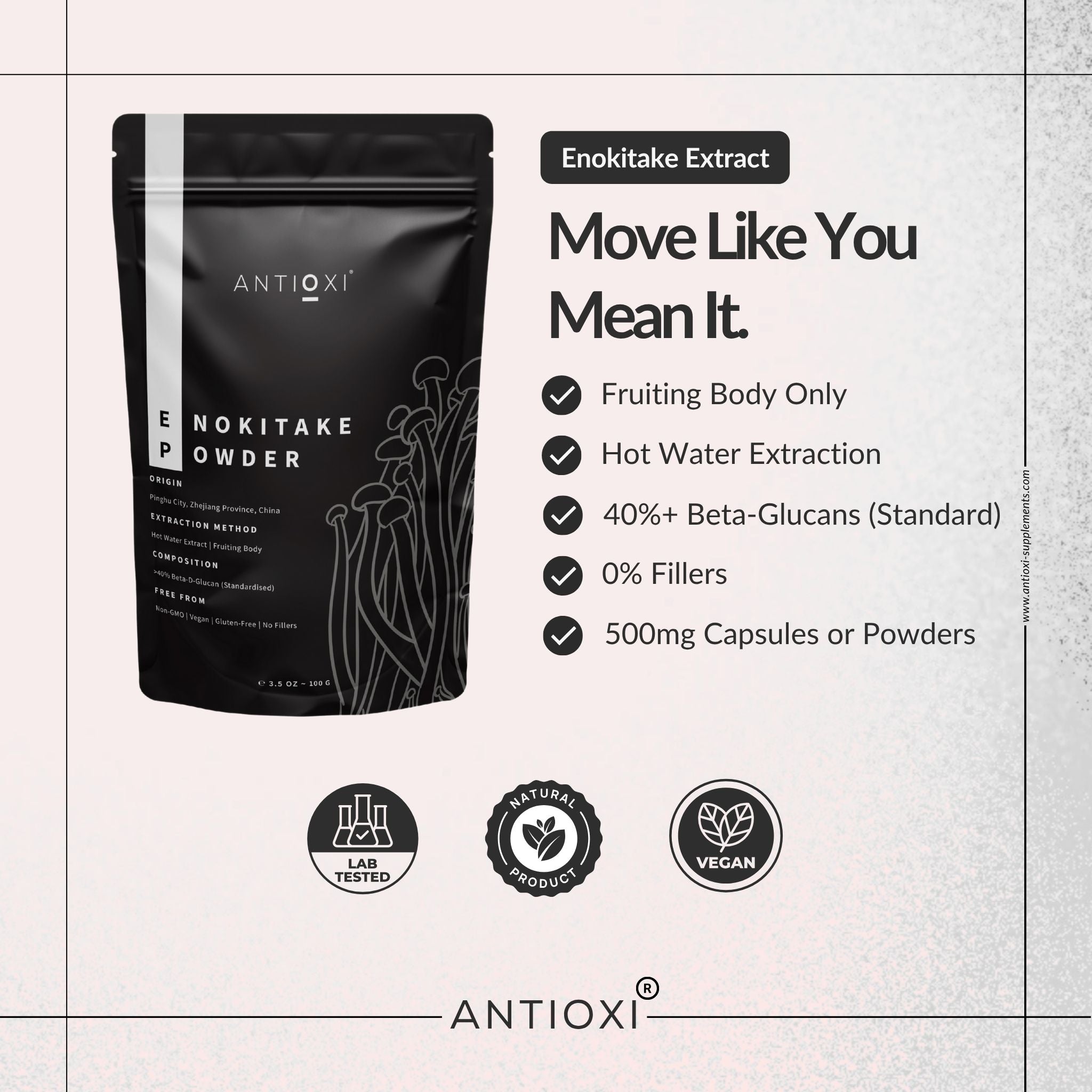 Enokitake mushroom supplement origin and quality benchmarks