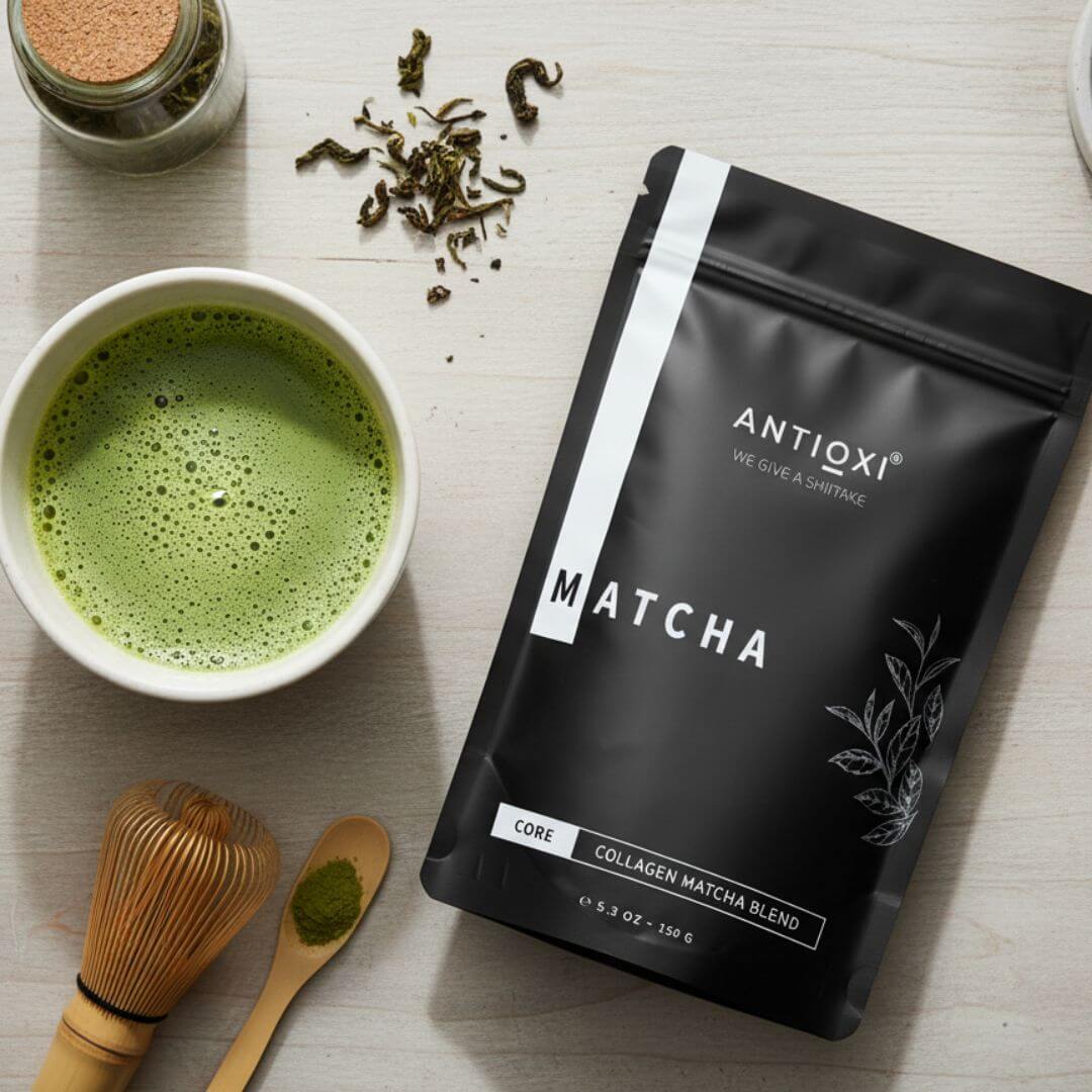 antioxi matcha with mushroom extracts and collagen
