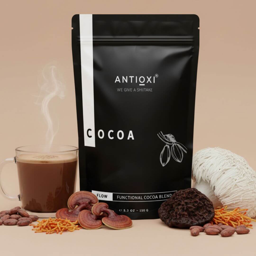 antioxi hot chocolate with functional mushroom extracts