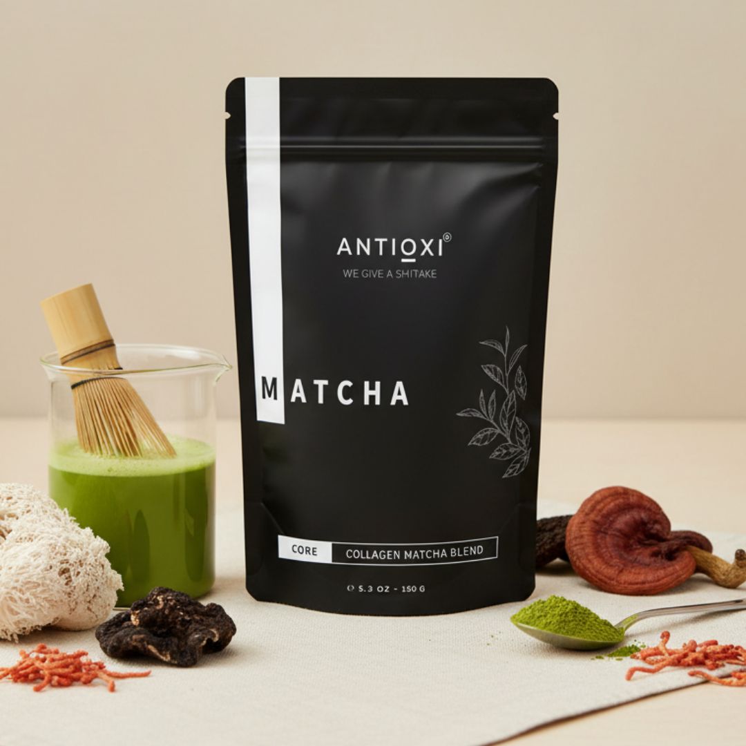 antioxi functional matcha with mushroom extracts and collagen