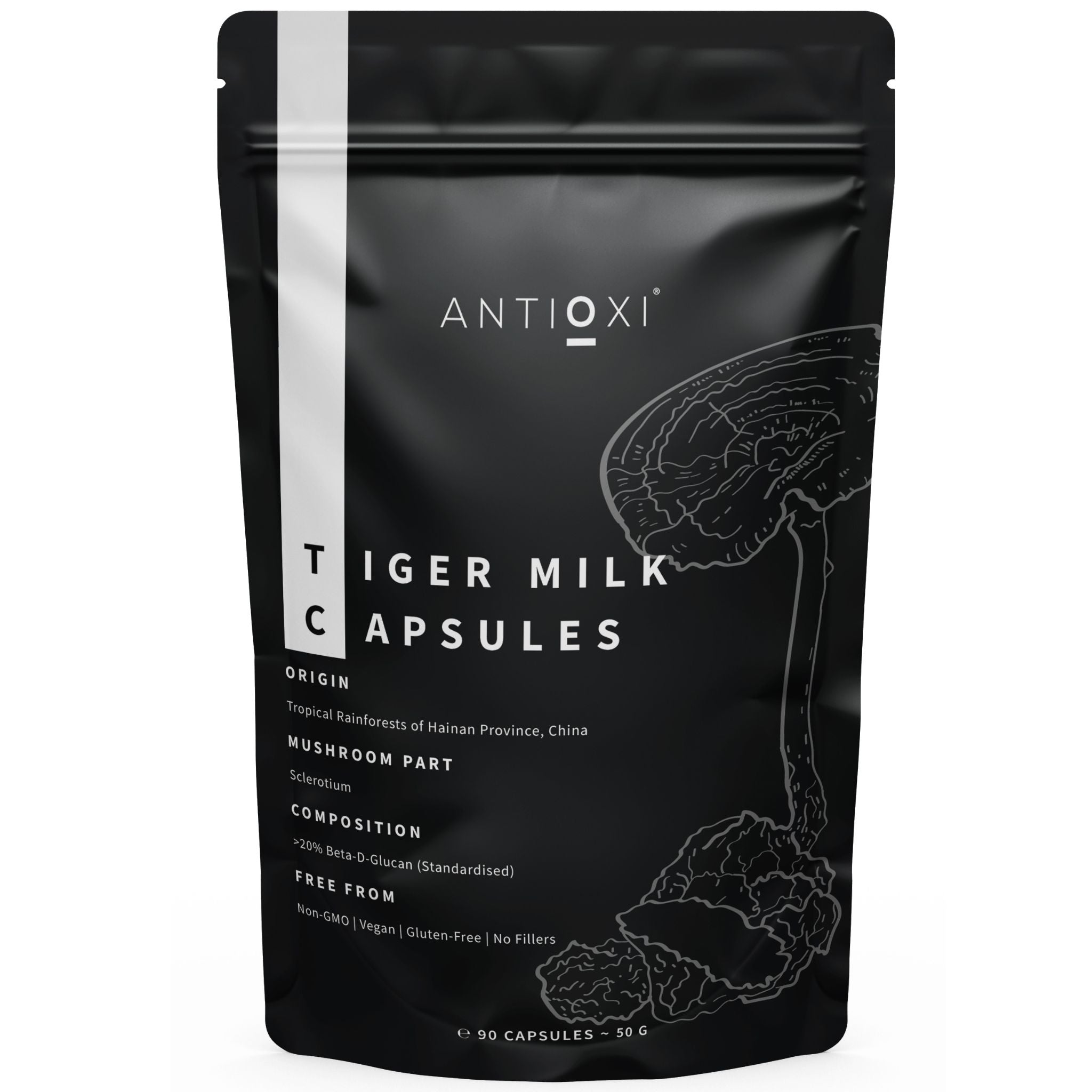 antioxi tiger milk mushroom supplement capsules