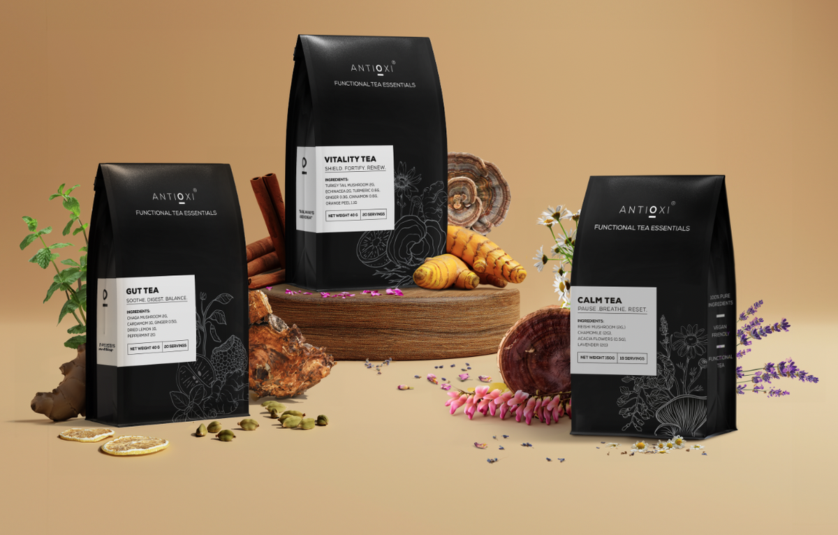 Antioxi® Mushroom Tea Bundle - Loose Leaf/Tea Bags - Herbal Craft