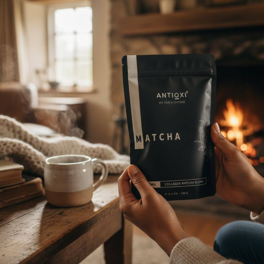antioxi matcha with mushroom extracts and collagen