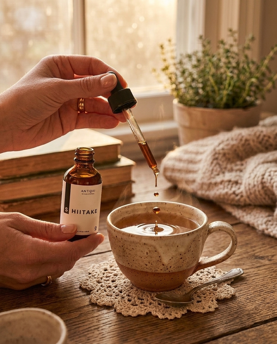 antioxi shiitake tincture cup