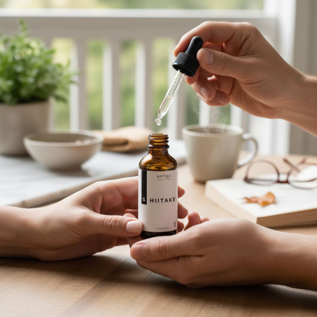 antioxi shiitake mushroom tincture dropper